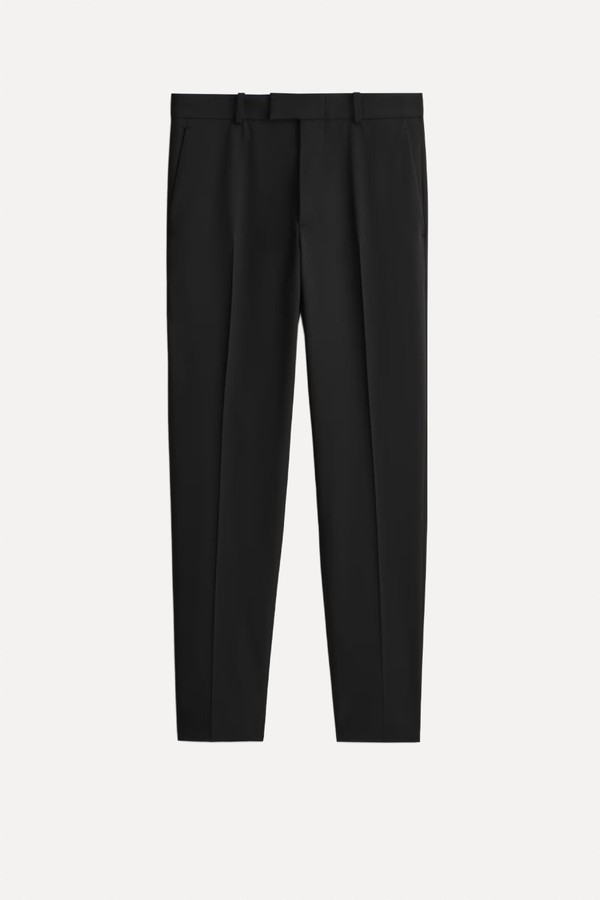 Twill Slim-Fit Straight-Leg Trousers