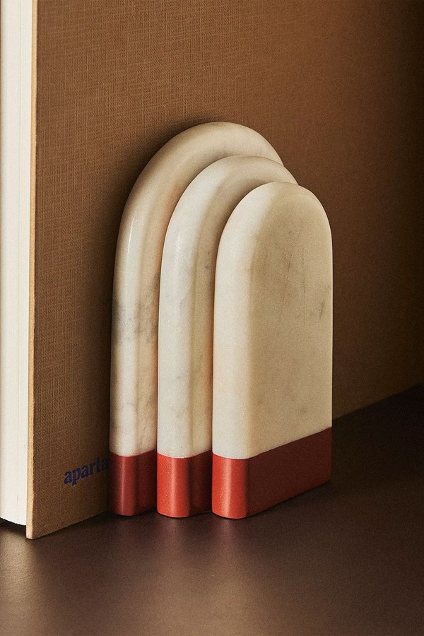 Marble Bookends With Coloured Stripe from Zara