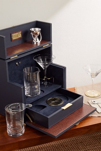 Parker Mix Box Crystal & Leather Bar Gift Set from Ralph Lauren Home