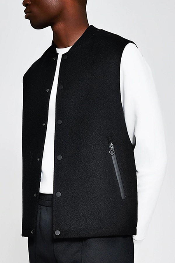 Black Wool Gilet