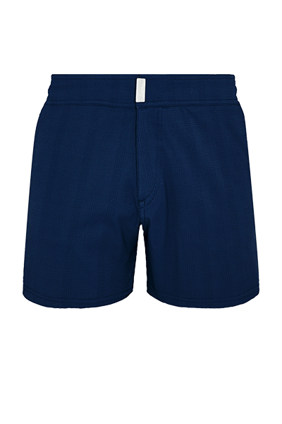 Short Flat Belt Stretch Swimwear Prince de Galles Trunks