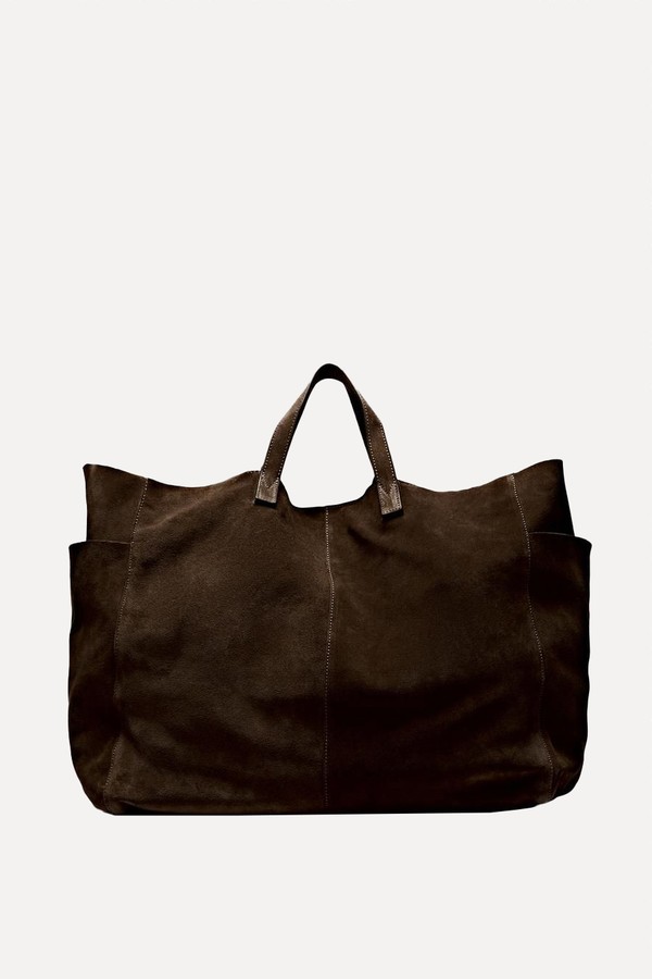 Leather & Split Leather Maxi Shopper Bag from Massimo Dutti