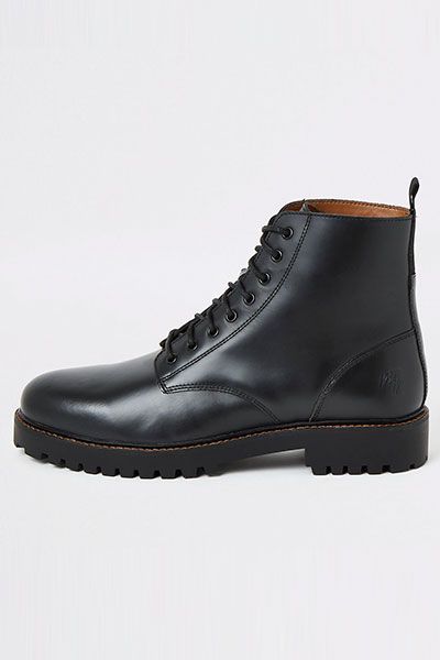 Leather Lace-Up Boots