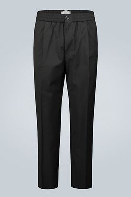 Elasticated-Waist Cropped Pants from AMI