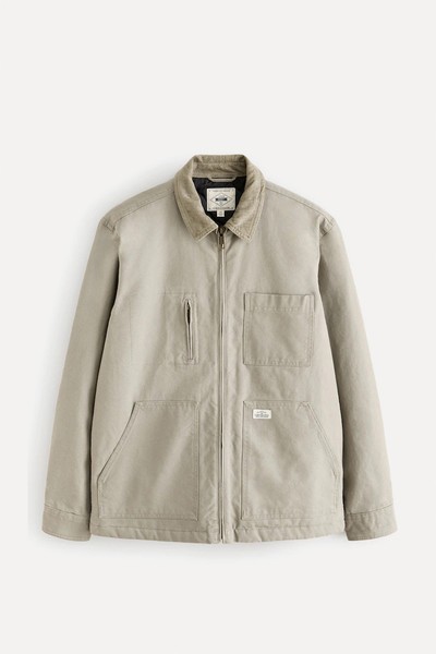 Zip-Through 100% Cotton Quilted Shacket Overshirt