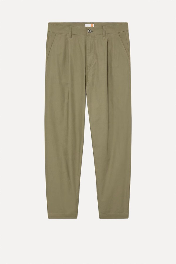 Claremont Poplin Pleated Chino Trousers