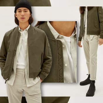 The Bomber Jacket in Dark Olive, £83 | Everlane