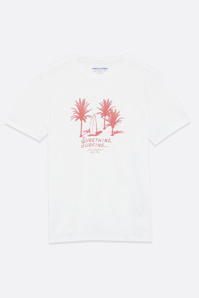 White Surfing Logo T-Shirt from Jack & Jones