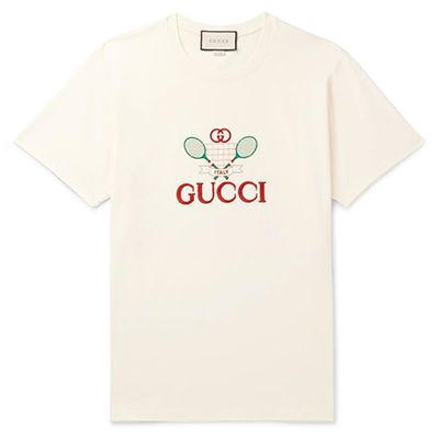 Logo Embroidered Cotton Jersey T-Shirt from Gucci