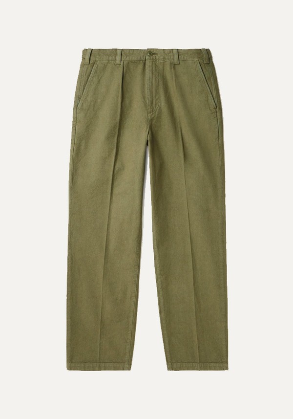 Eurythmics Straight-Leg Pleated Cotton-Twill Trousers