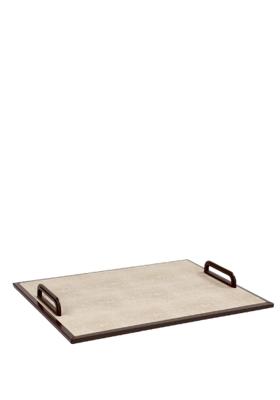 Ecru Faux Shagreen Tray from Addison Ross