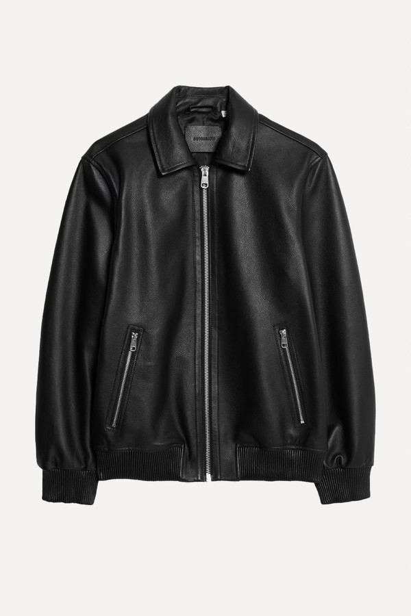 Leather Harrington Jacket from Marks & Spencer