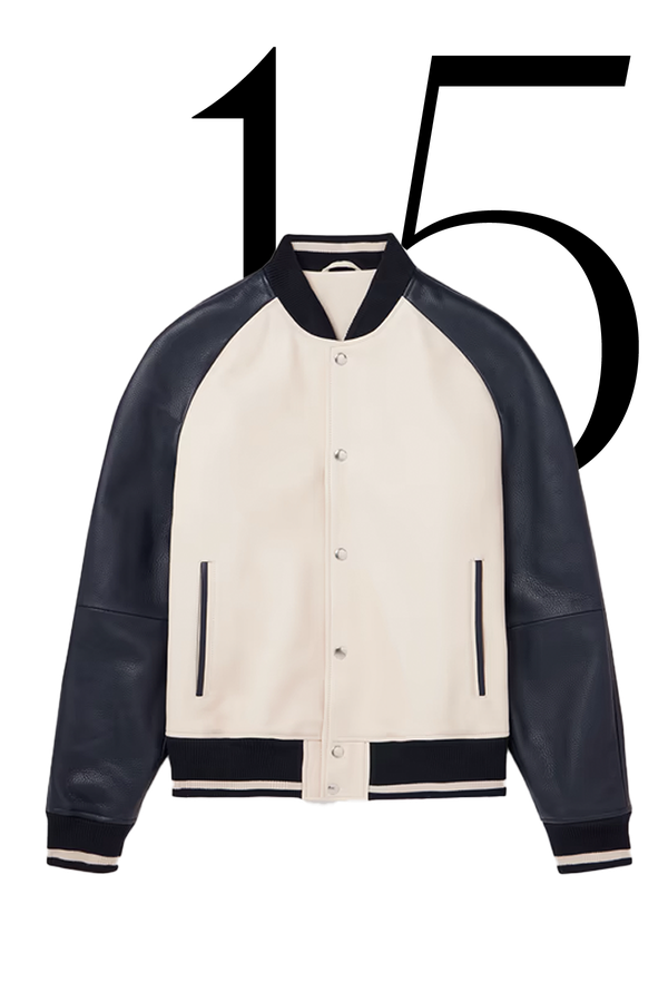 Full-Grain Leather Varsity Jacket from Mr.P