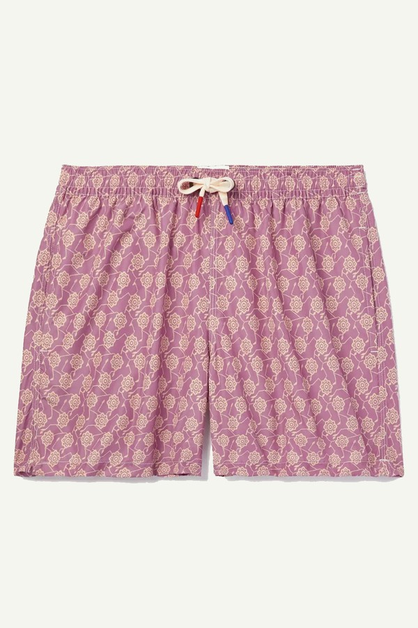 Straight Leg Mid Length Floral Print Swim Shorts from ALTEA