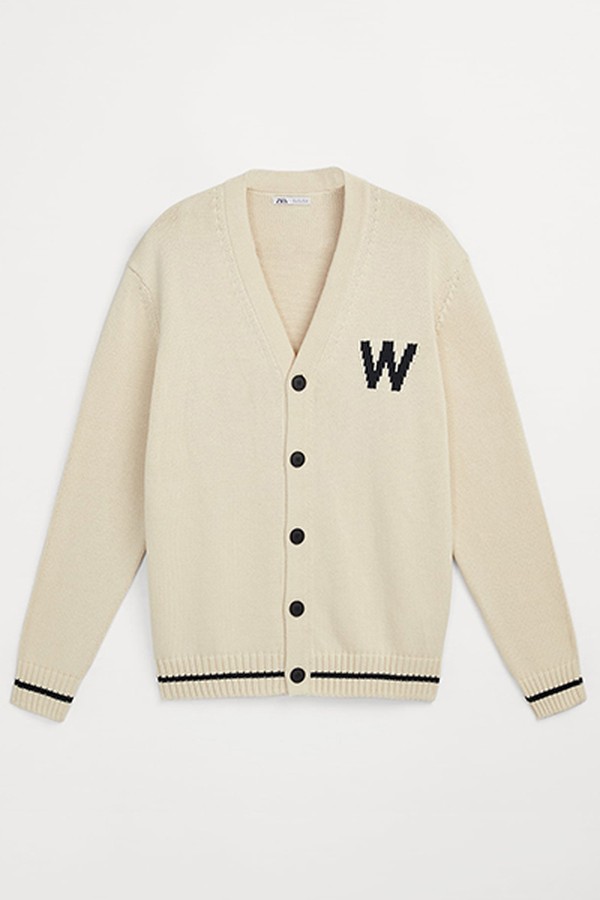 Intarsia Letter Cardigan from Zara