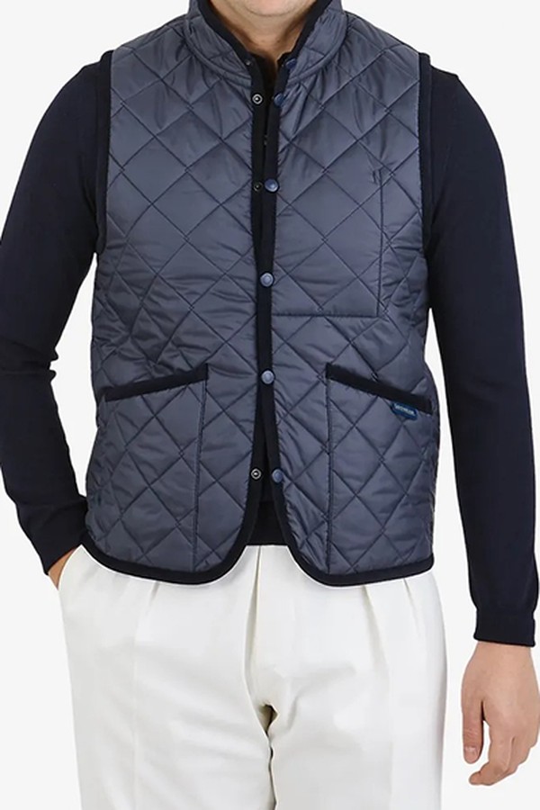 Navy Blue Mickfield Technical Gilet from Lavenham