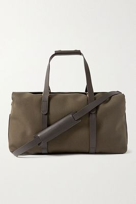Leather-Trimmed Canvas Weekend Bag from Mismo
