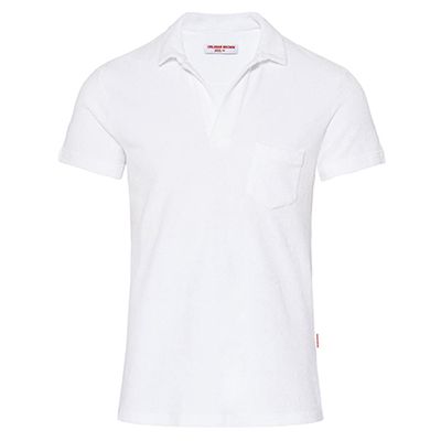 White Towelling Resort Polo Shirt