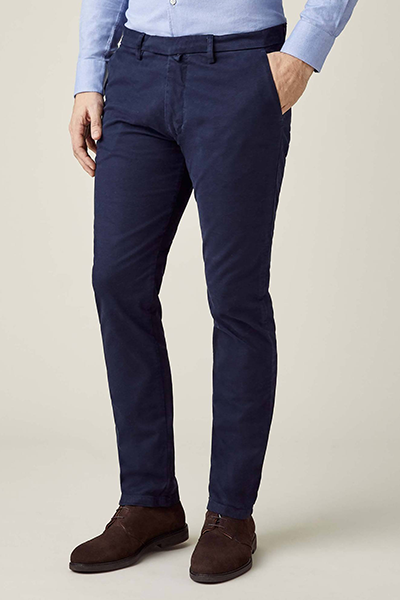 Navy Blue Cortina Cotton Chinos