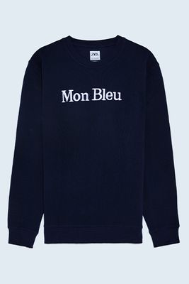 Textured Sweatshirt With Slogan