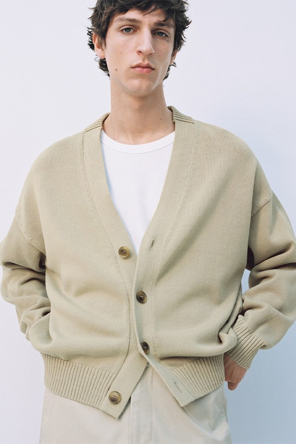 Knitted Cotton Cardigan With Buttons