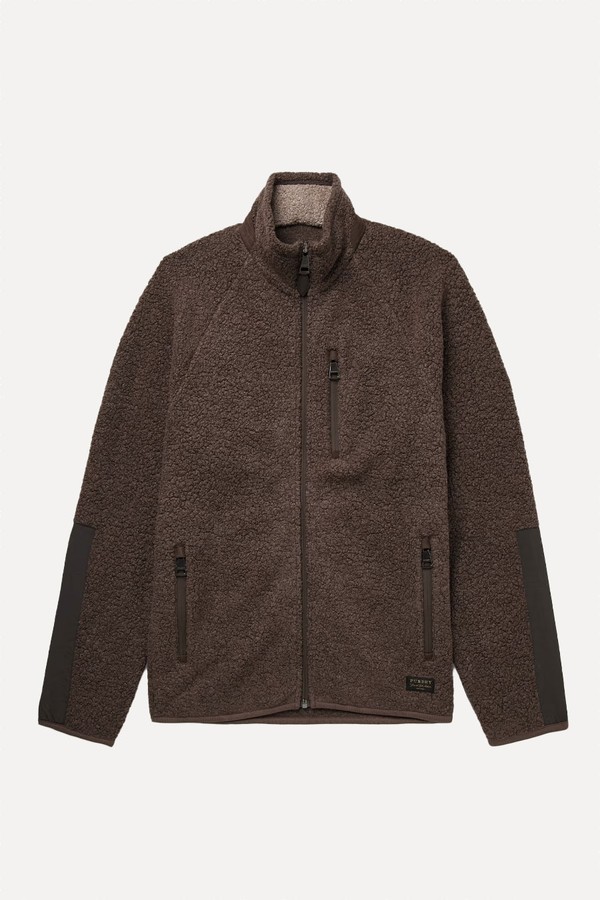 Shell-Trimmed Bouclé Jacket from Purdey