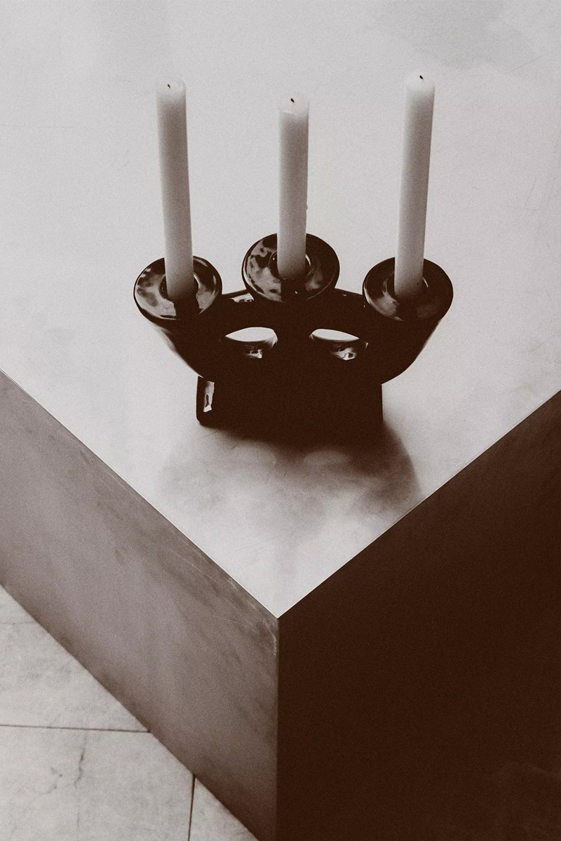 Triple Ceramic Candelabra from Zara