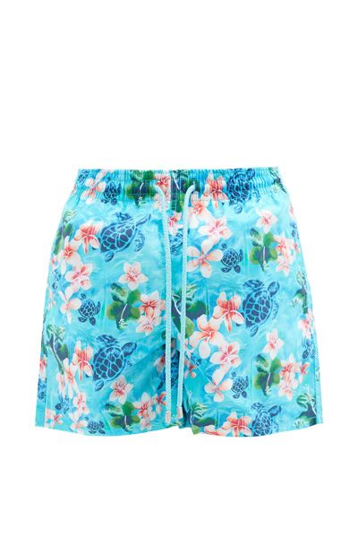 Moorea Turtle Jungle-Print Swim Shorts