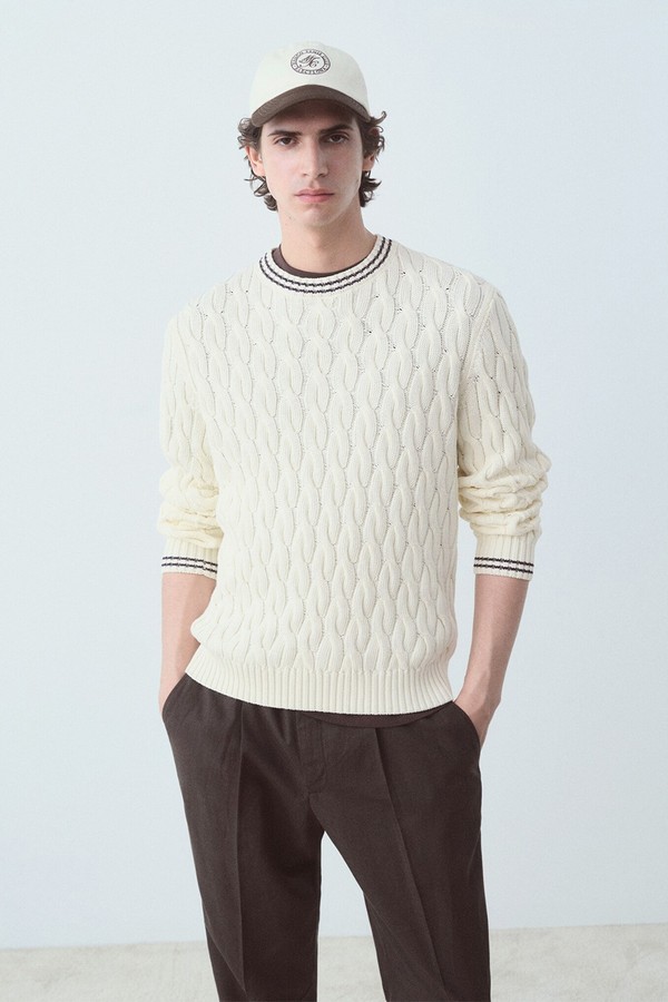 Cable Knit Cotton Sweater