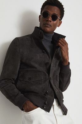 Suede Button Through Jacket from Reiss