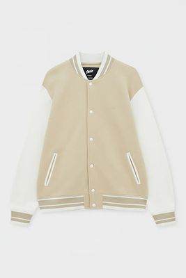 Varsity Jacket With Contrast Sleeves from Pull & Bear