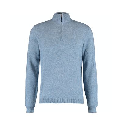 Light Blue Zip Neck Jumper