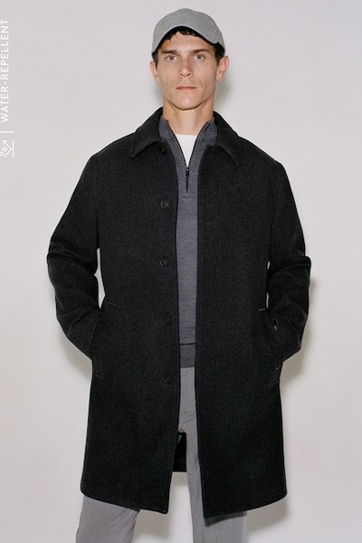 Water-Repellent Wool Coat