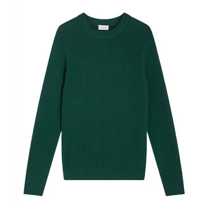 Wool Cashmere Rib Crew Neck Jumper