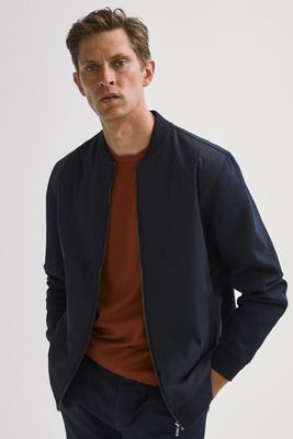 Contrast Navy Blue Jacket from Massimo Dutti