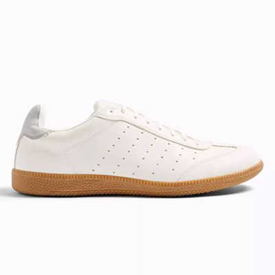 White Low Lace Up Trainers