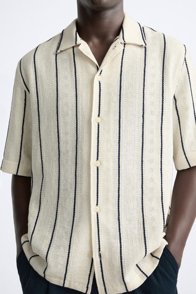 Striped Textured Shirt from Zara