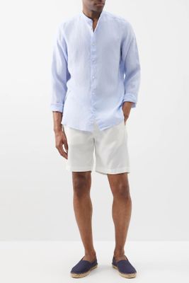 Jorge Stand-Collar Linen Poplin Shirt from FRESCOBOL CARIOCA 