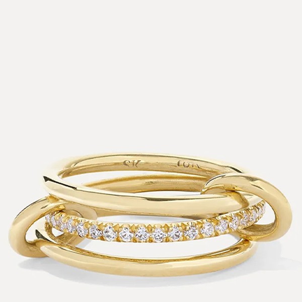 Sonny Set Of Three 18-Karat Gold Diamond Rings from Spinelli Kilcollin