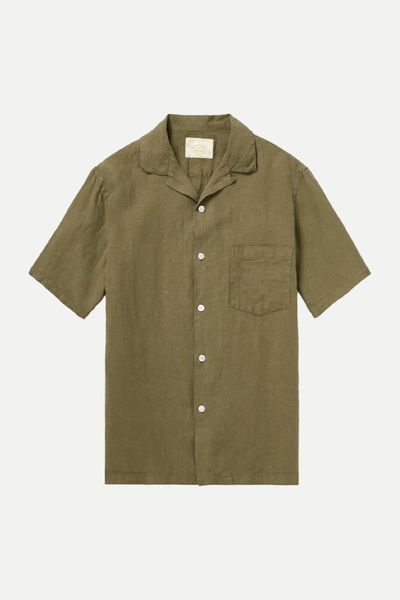Camp-Collar Linen Shirt from Portuguese Flannel 