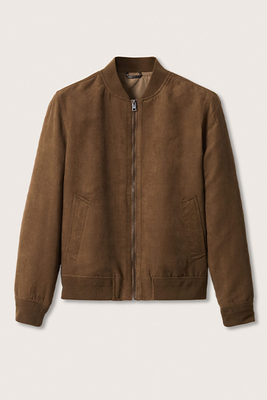 Suede-Effect Bomber Jacket from Mango