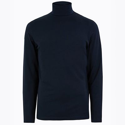 Cotton Rich Roll Neck Top