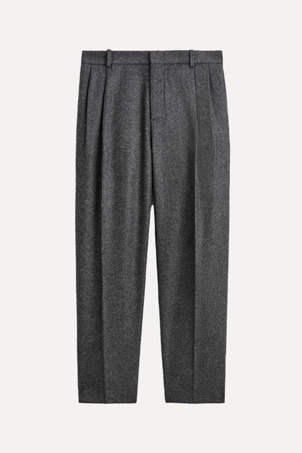 Pleated Wool Relaxed-Fit Straight-Leg Trousers from COS