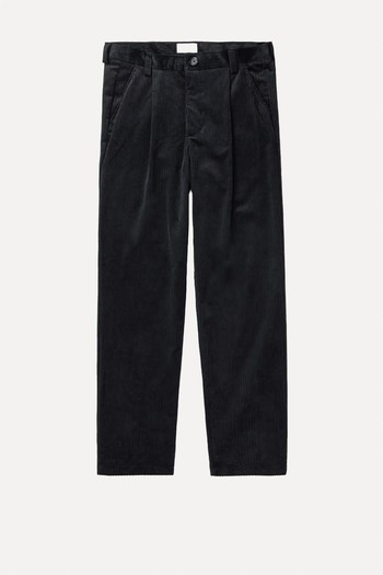 Morton Straight-Leg Pleated Cotton-Corduroy Trousers from OLIVER SPENCER