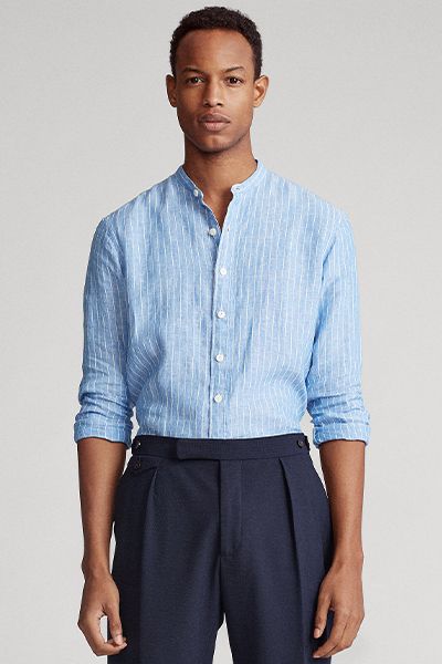 Slim Fit Striped Linen Shirt