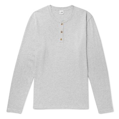 David Mélange Cotton-Jersey Henley T-Shirt from NN07