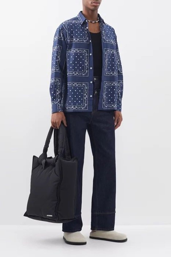 Baou Bandana-Print Cotton Shirt from Jacquemus
