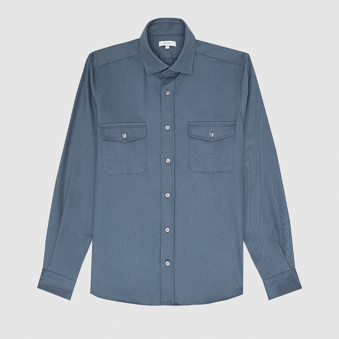 Pricey Airforce Blue Heavy Twill Twin Pocket Shirt from Reiss