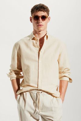 Regular-Fit Linen Cotton Shirt from Mango