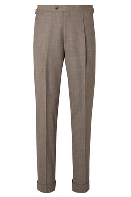 Taupe Tapered Pleat Suit Trousers from Saman Amel